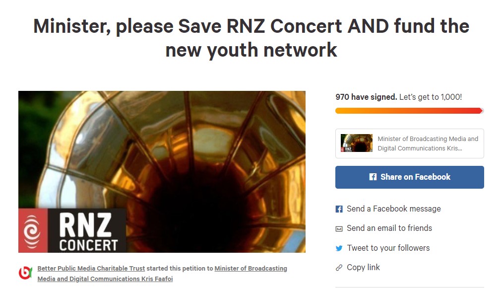 Save RNZ Concert petition